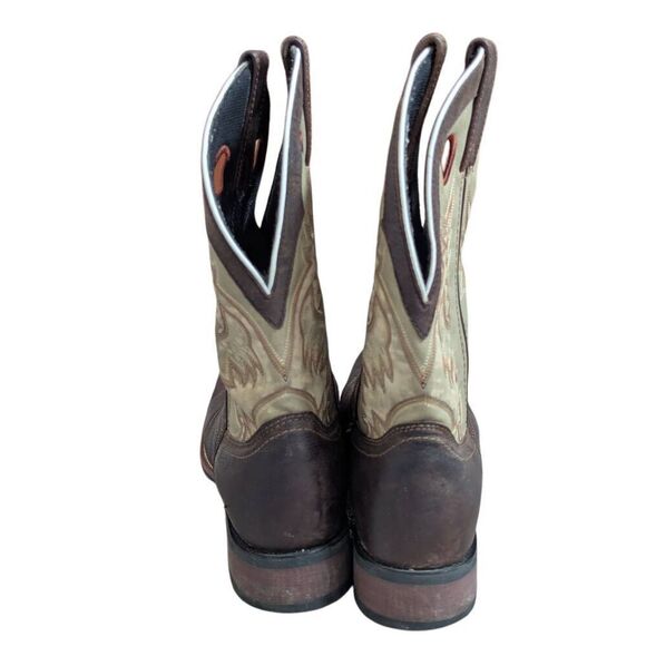Laredo Men's Collared Western Cowboy Boot Dark Brown/Tan Sz 10D - Picture 2 of 10